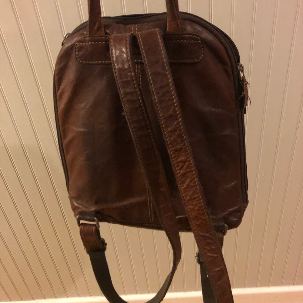 Small leather backpack
